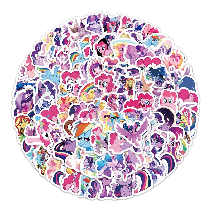 100pcs Cartoon My Little Ponys - Merchandise Anime 评论和价格