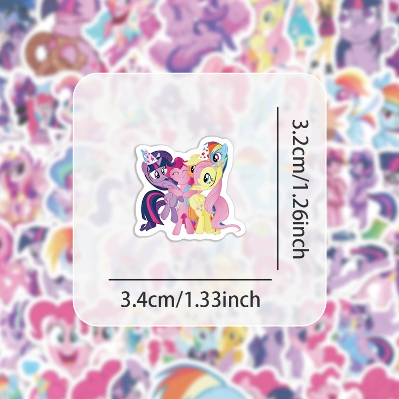 100pcs Cartoon My Little Ponys - Merchandise Anime 评论和价格