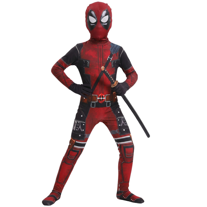 3-12Y Kids Deadpool Costume wi - Cosplay Prop Sword 评论和价格
